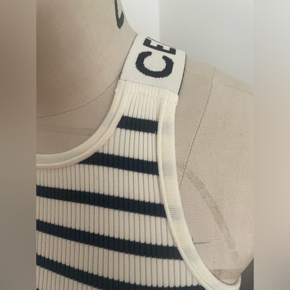 Celine Cross Back Bra *new with tags* Off white / Navy Size Small S - Picture 4 of 8